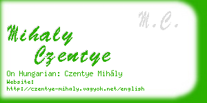 mihaly czentye business card